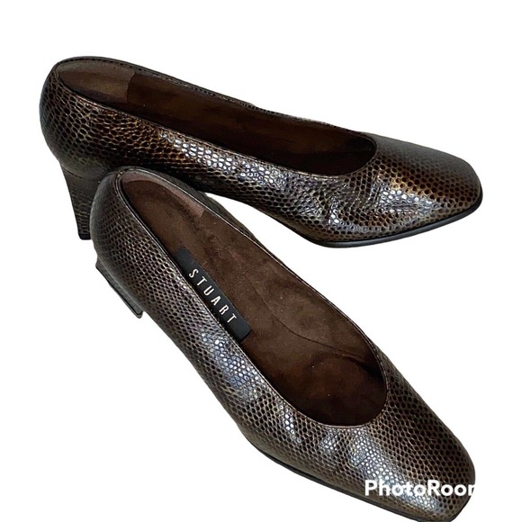 Stuart Weitzman Vintage Python Pumps Womens 6.5 Snakeskin Embossed Pattern - Picture 4 of 11